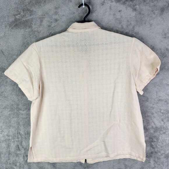 Women's Casey & Max Beige Shirt Linen Blend Short Sleeve Button-Up Size XL - Picture 7 of 10